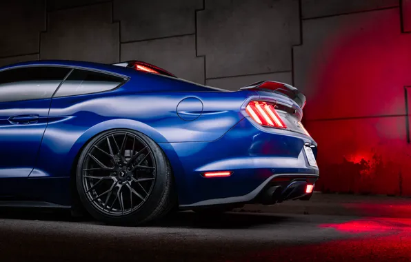 Ford, rear view, tuning, 2018, Mustang GT