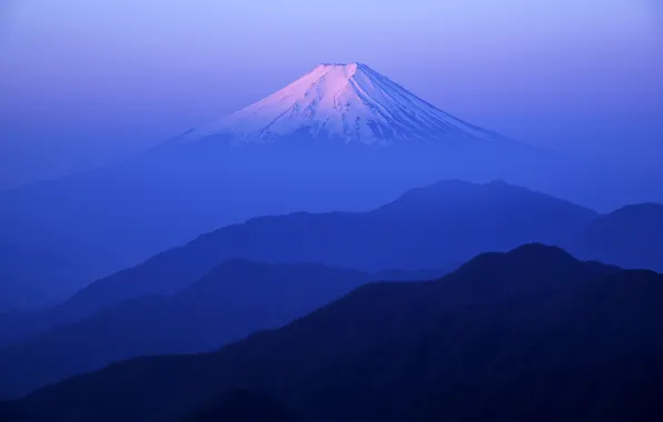 Picture mountains, dal, Fuji, mountains, distance, Fuji, Takashi