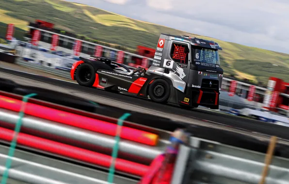 Picture movement, track, the fence, truck, Renault, racing, Renault Trucks, Premium Course MKR