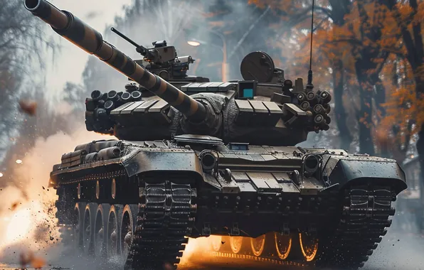 Trees, Tank, Digital art, AI art, The Art of Artificial Intelligence, Neural network