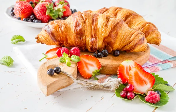 Picture berries, strawberry, cakes, croissant, Naumenko Oleksandra