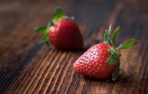 Berries, background, Board, two, food, strawberry, wooden, a couple