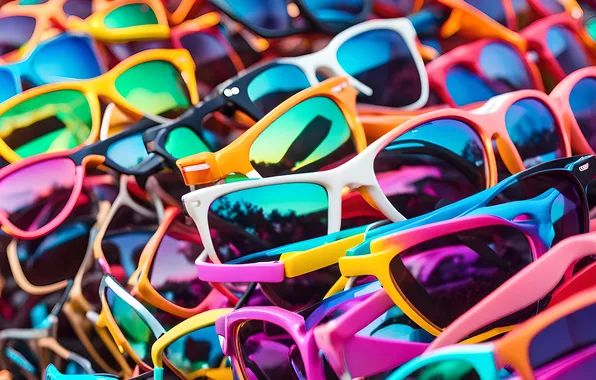 Summer, reflection, bright, glasses, colorful, a lot, sunglasses, sunglasses