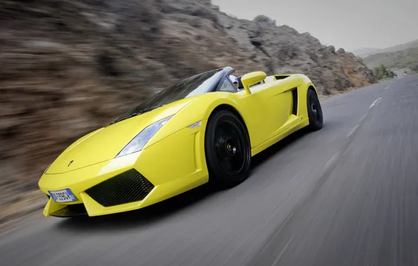 Picture road, movement, convertible, side view, spider, Lamborghini, Gallardo, lamborghini gallardo lp560-4 spyder