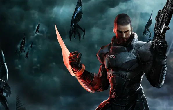 Picture weapons, mass effect, mass effect 3, Range, Commander Shepard, Spectre, The reapers, Reapers