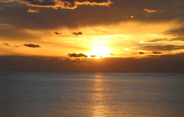 Sea, the sky, the sun, clouds, dawn, horizon, Australia