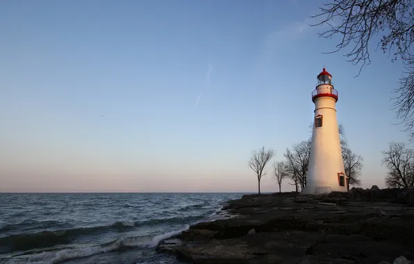 Picture landscape, lighthouse, United States, Ohio, Lakeside