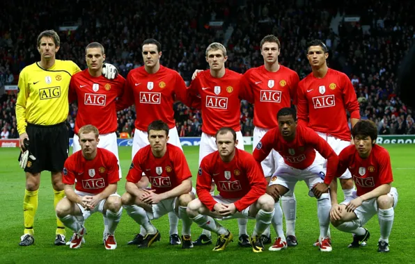 Picture Photo, Red, Wayne Rooney, Football, Club, Manchester United, Manchester United, Nemanja Vidic