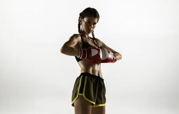 Picture girl, boxing, sports, boxer, kickboxing, sports uniform