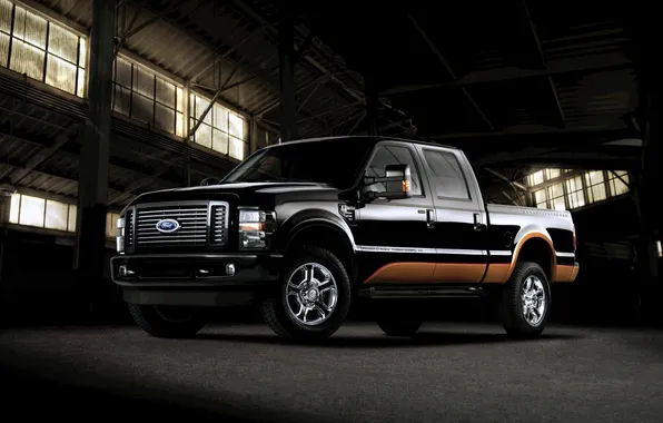 Picture black, Ford, Ford, hangar, jeep, SUV, twilight, pickup