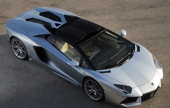 Picture machine, lights, the view from the top, the front, roadster, LP700-4, Lamborghini Aventador