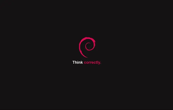 Picture logo, debian, correctly, think