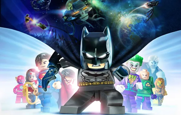 Space, Batman, Joker, Superman, hero, Lex Luthor, Flash, videogame