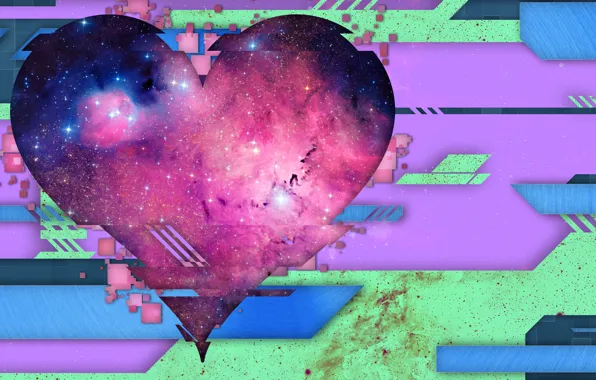 Line, abstraction, heart, color, vector, pixel, My