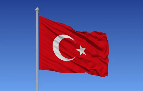 Sky, flag, Turkish flag