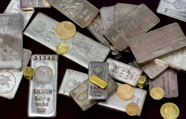 Gold, coins, bars