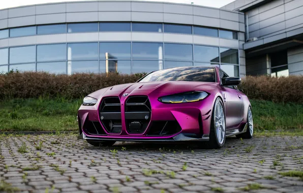 Pink, BMW, Front, BMW M4