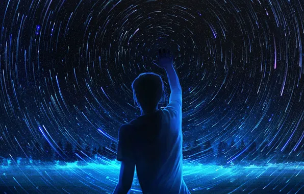 FOREST, NATURE, The SKY, NIGHT, STARS, HAND, PEOPLE, SPACE