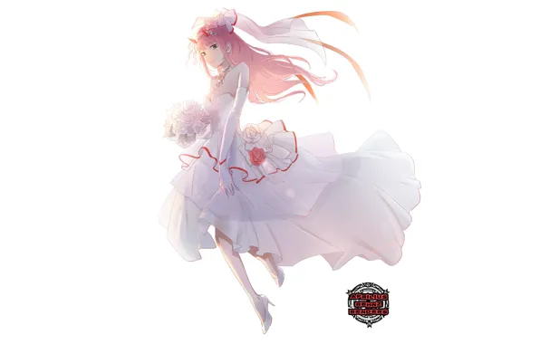 Girl, bouquet, the bride, 002, Darling In The Frankxx, Cute in France, Zero Two
