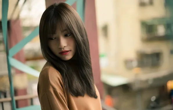 Picture summer, girl, face, background, hair, Asian