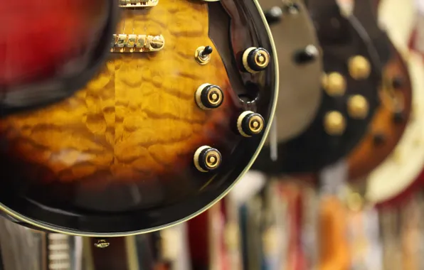 Macro, background, guitar