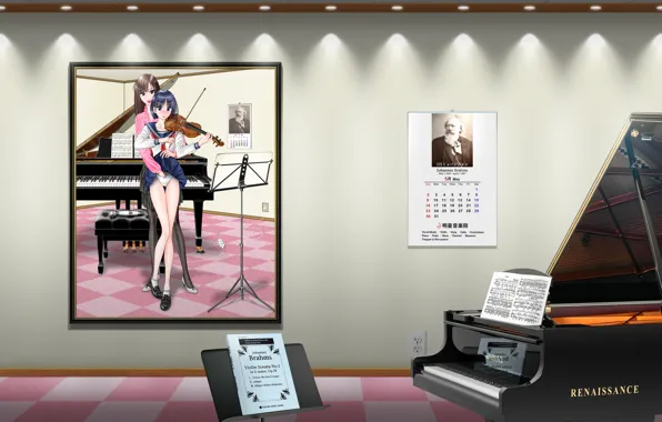 Music, anime, plan, violin, lesbian, teacher, student, Brahms
