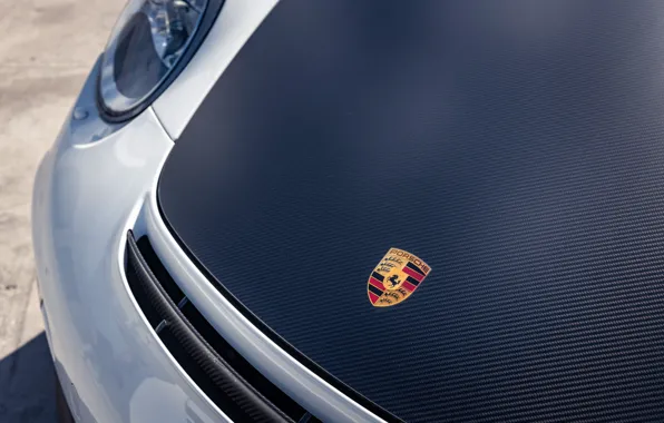 The hood, Logo, 2011, Carbon fiber, Porsche 911 GT2RS, Sticker, The German mark