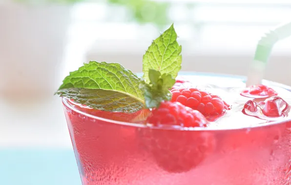 Picture Color, Raspberry, Drink, Mint, Food, Cocktail, Cranberry