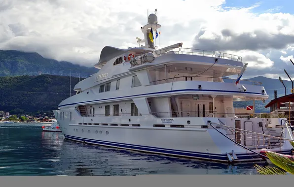 Clouds, The sky, yacht, luxury, style., sea Bay
