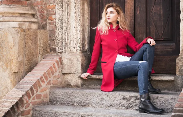 Face, hair, coat, stupenki, Sirena