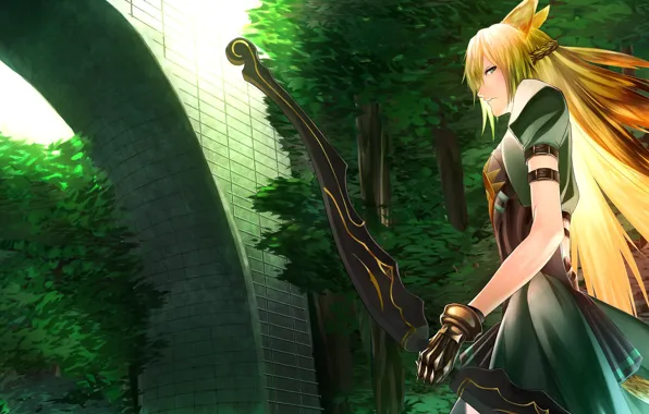 Anime, bow, art, Bow, Archery, Fate/Grand Order, Red Archer