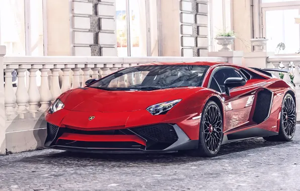 Lamborghini, Red, SuperVeloce, Street, Aventador, LP750-4