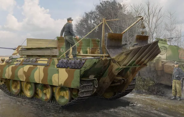 Germany, Tank, Panther, Tankers, BRAM, Bergepanther ausf G