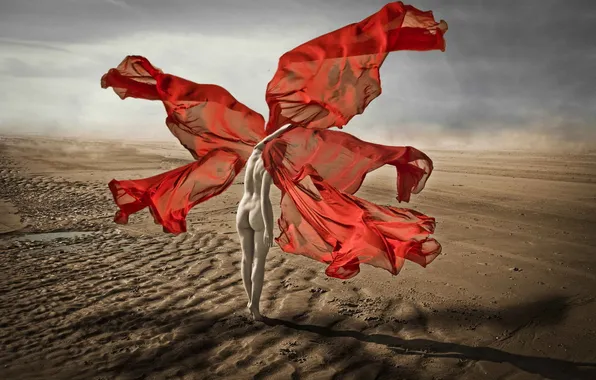 Girl, nature, background