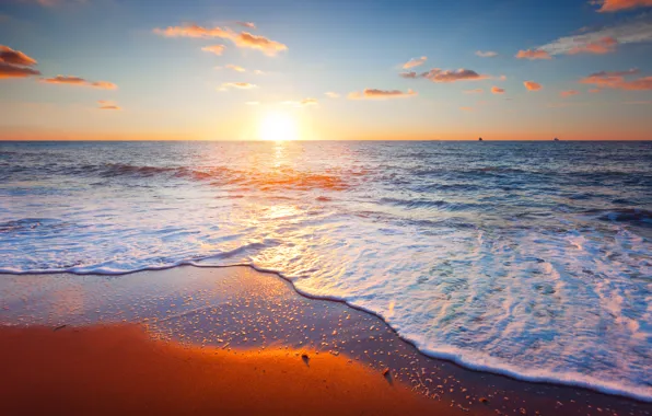 Sand, sea, beach, the sky, clouds, landscape, nature, beach