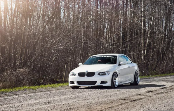 Picture BMW, White, BMW, Drives, E92, 3 series, Stance