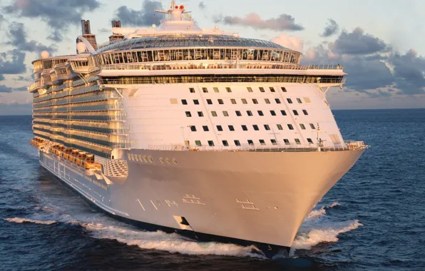 The ocean, Sea, White, Liner, Cruise, Ship, Journey., Voyage