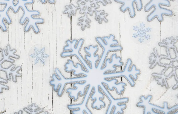 Snowflakes, texture, wood