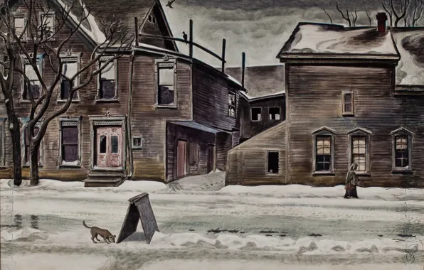 Picture Charles Ephraim Burchfield, Old Houses in Winter, 1929-41