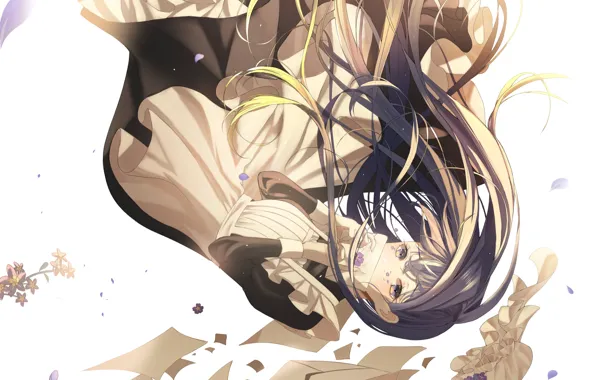 Look, girl, long hair, the maid, falls