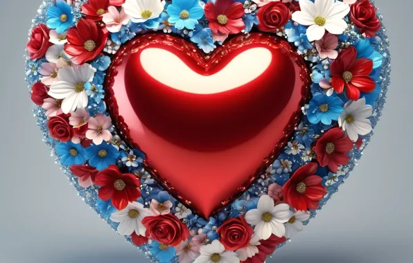 Love, flowers, holiday, heart, heart, hearts, heart, Valentine's Day
