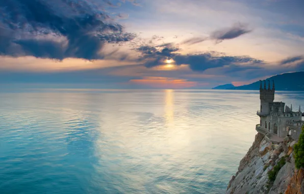 Nature, Sea, The city, Rock, Castle, Russia, Landscape, Coast