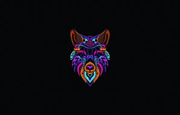 Color, Minimalism, Style, Background, Wolf, Art, Art, Style