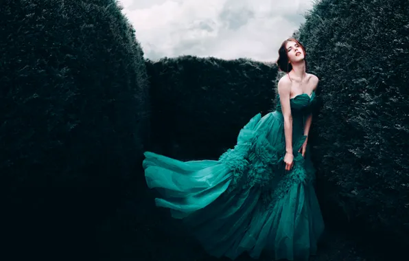 Picture girl, makeup, dress, the bushes, Anaïs Popy