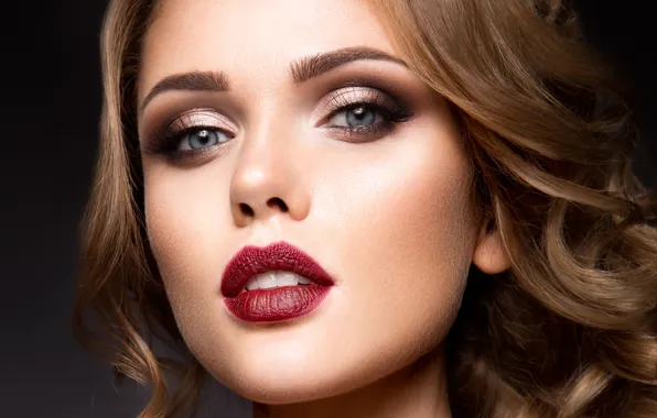 Look, close-up, face, eyelashes, background, portrait, makeup, hairstyle