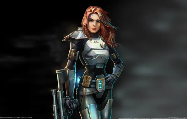 Girl, weapons, star wars, armor, the old republic