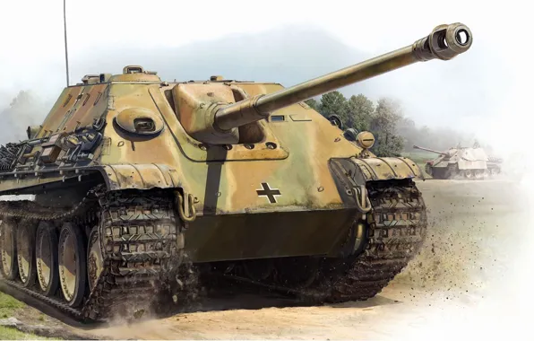 SAU, Jagdpanther, Tank fighter, German self-propelled artillery, Jagdpanther, heavy weight