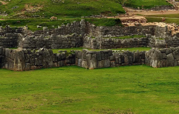 Picture Grass, Stones, Ruins, Monument, Complex, Megaliths, Sacsayhuaman, Ceremonial