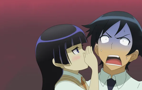 Girl, anime, art, guy, two, Oreimo