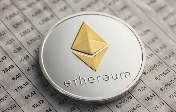 Picture blur, logo, table, coin, the air, eth, ethereum